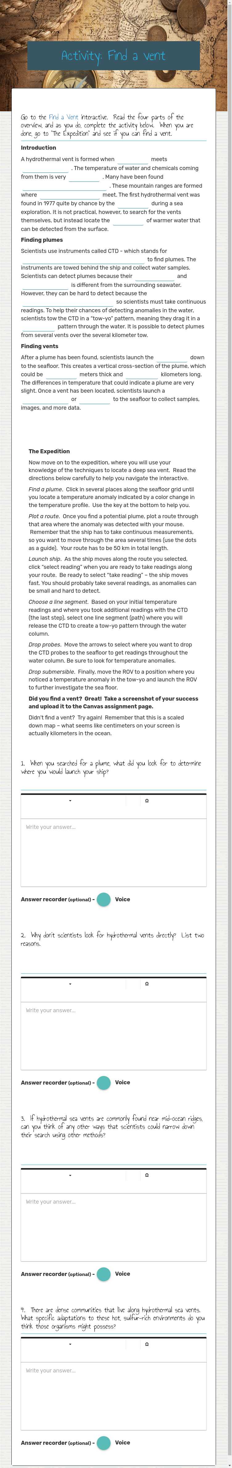 Activity: Find a vent worksheet preview image