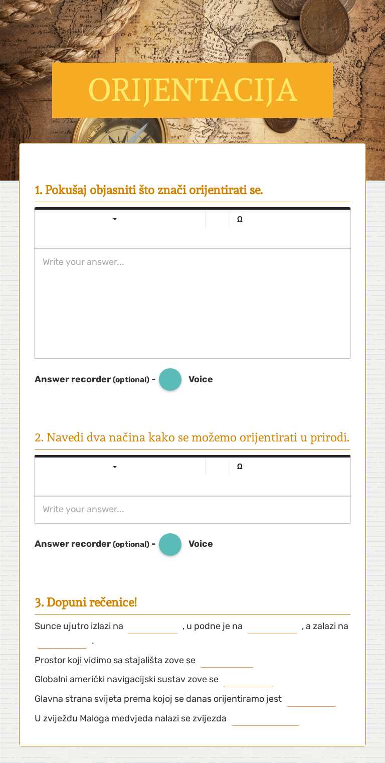 ORIJENTACIJA worksheet preview image