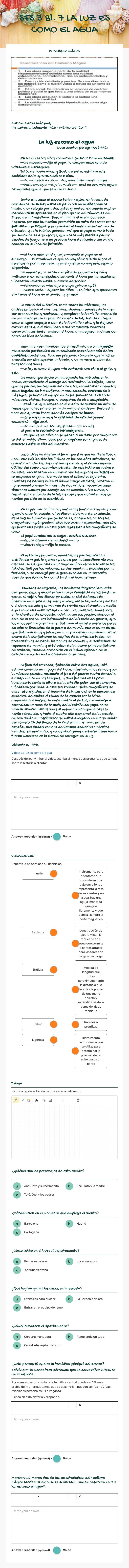 SFS 3 Bl. 7                      
 LA LUZ ES COMO EL AGUA worksheet preview image