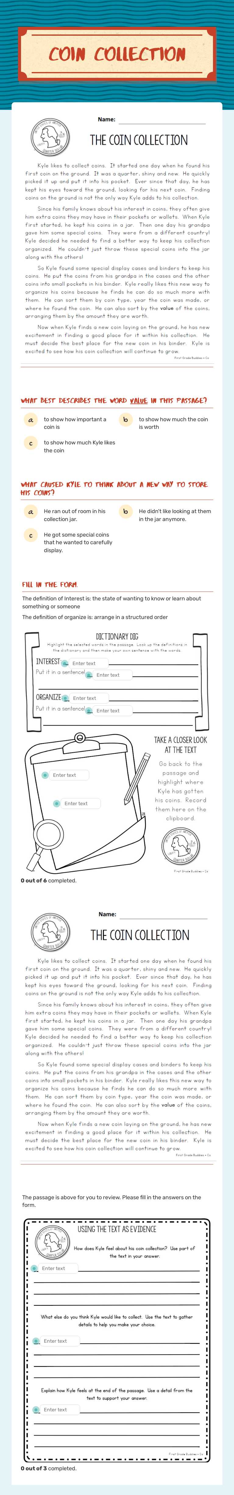 Coin Collection worksheet preview image