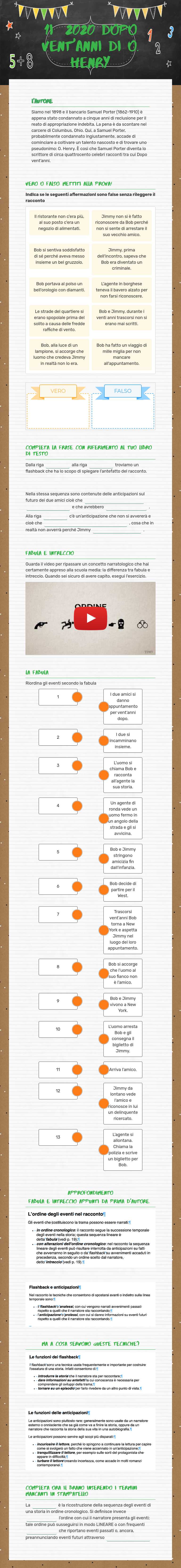 1i_2020      DOPO VENT'ANNI di O. HENRY Grade 9 worksheet preview