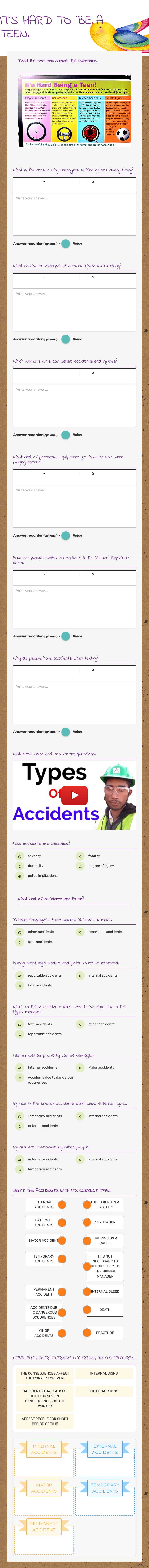 IT'S HARD TO BE A TEEN. worksheet preview image