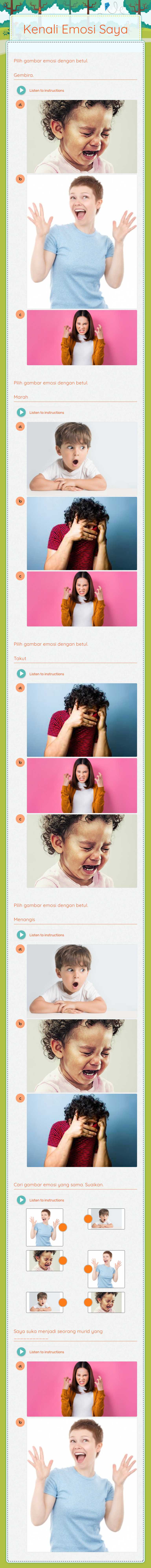 Kenali Emosi Saya worksheet preview image