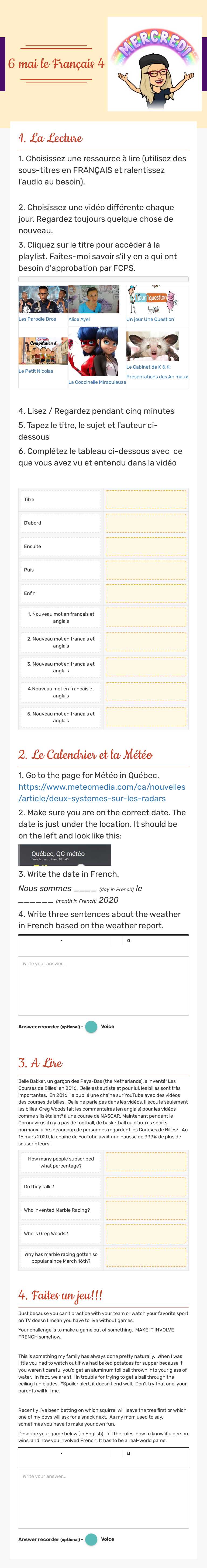 6 mai
le Français 4 Grade 10 worksheet preview