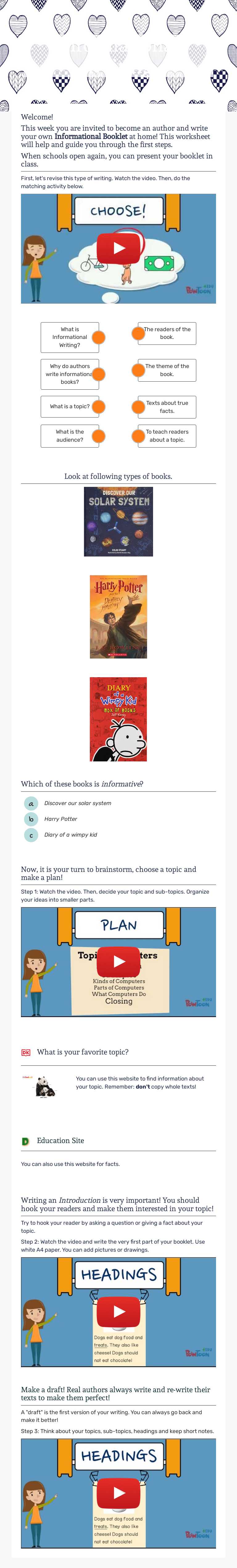 Informational Writing Grade 4 worksheet preview
