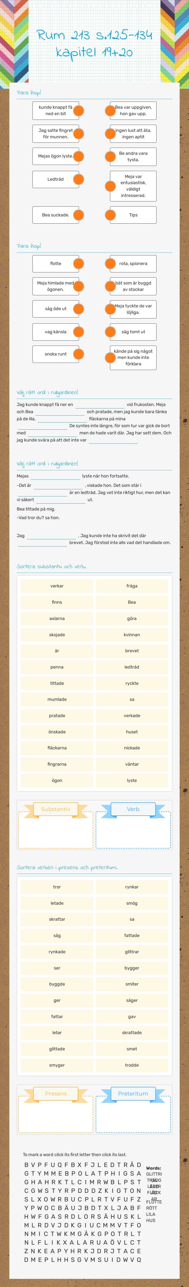 Rum 213 s.125-134 kapitel 19+20 worksheet preview image