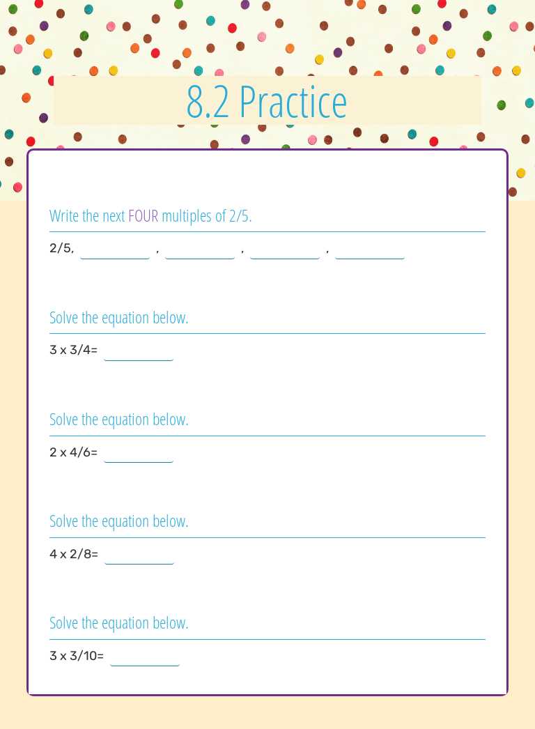 8.2 Practice Grade 4 worksheet preview