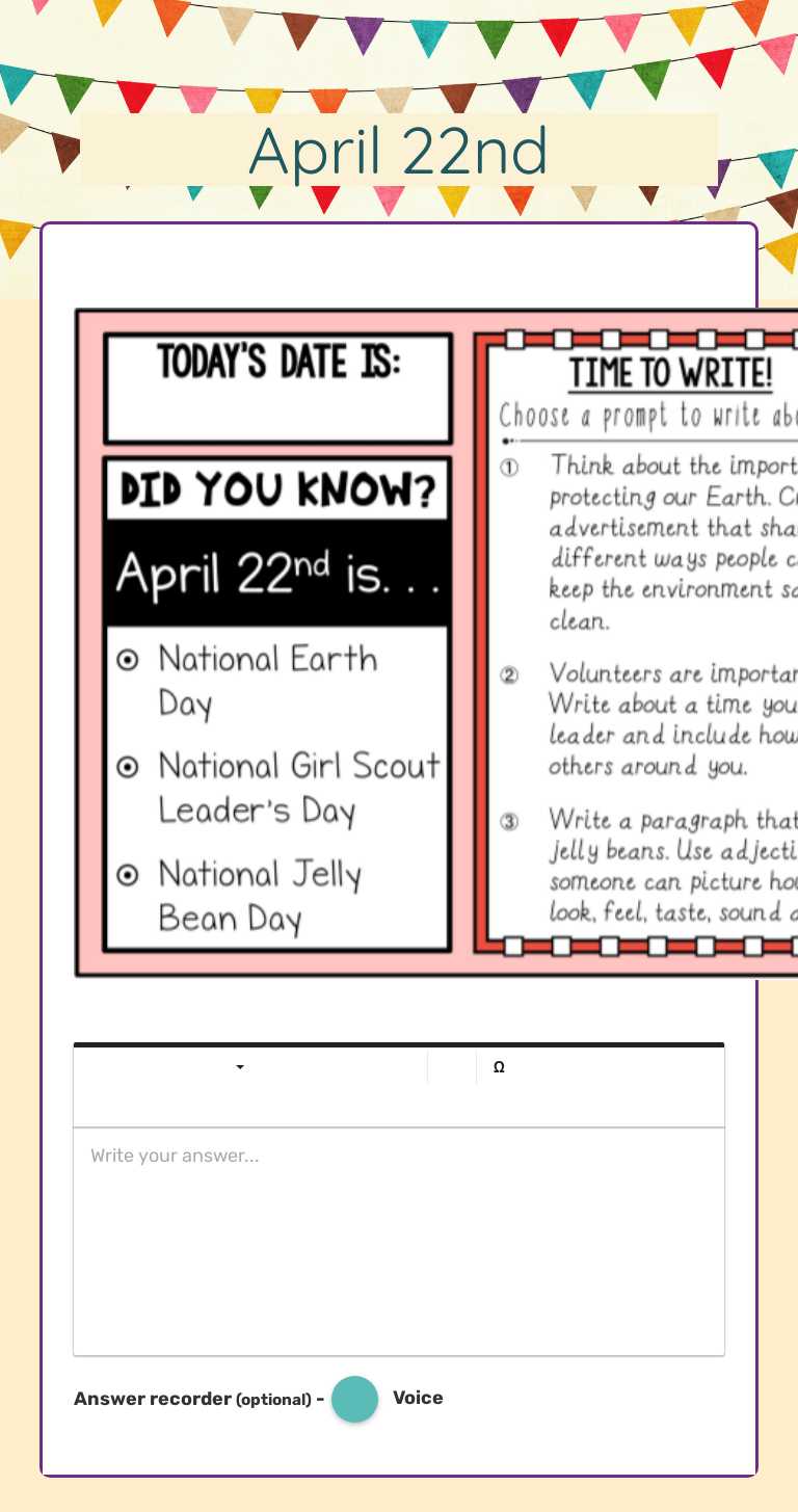 April 22nd Grade 3 worksheet preview