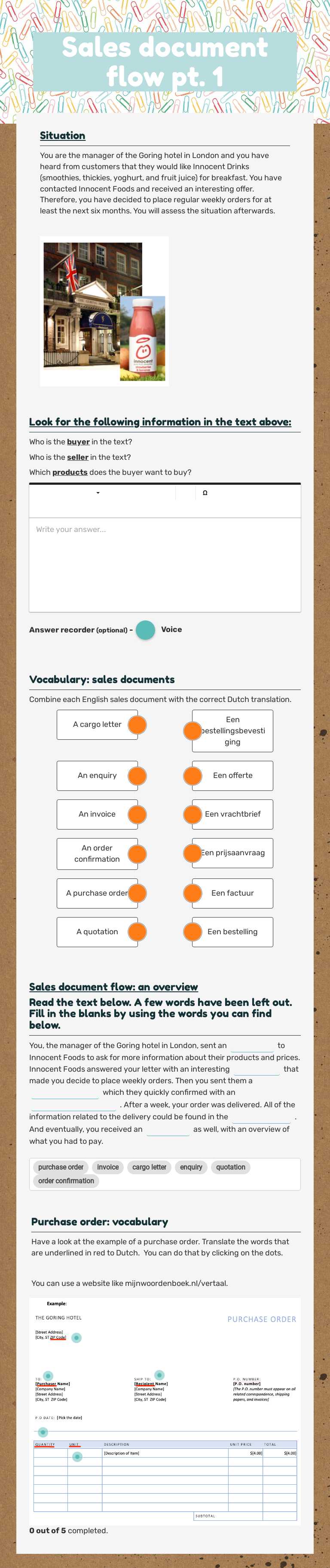 Sales document flow pt. 1 worksheet preview image