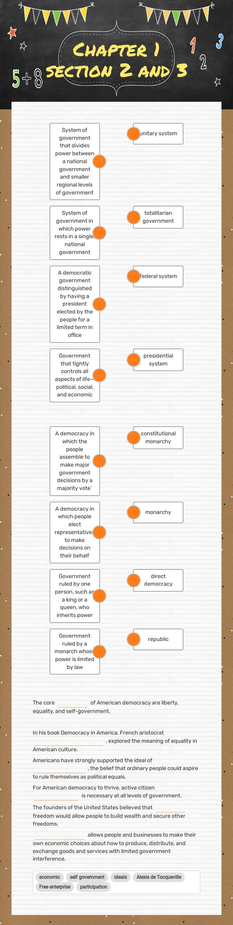 Chapter 1 section 2 and 3 worksheet preview image