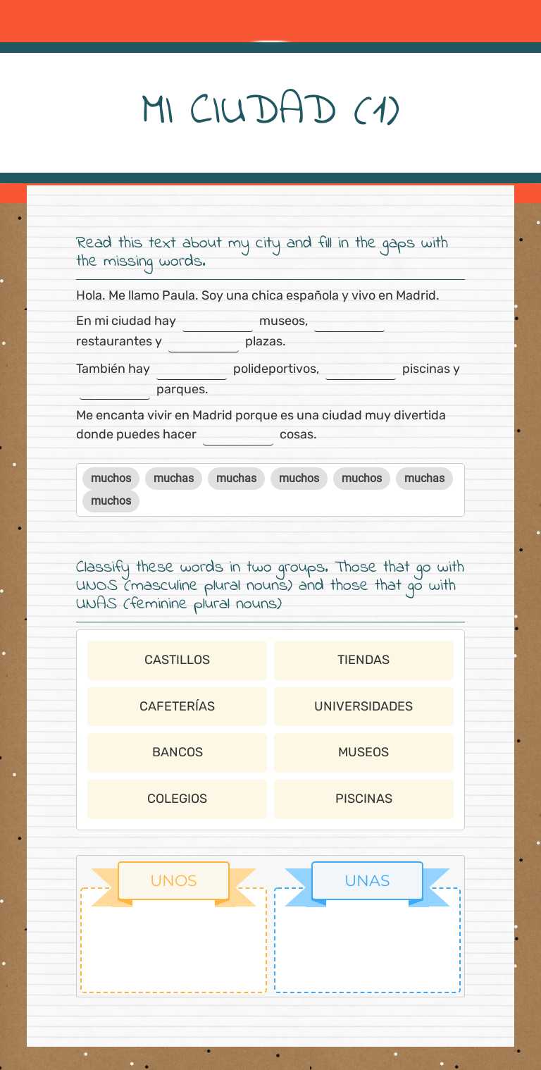 MI CIUDAD (1) worksheet preview image