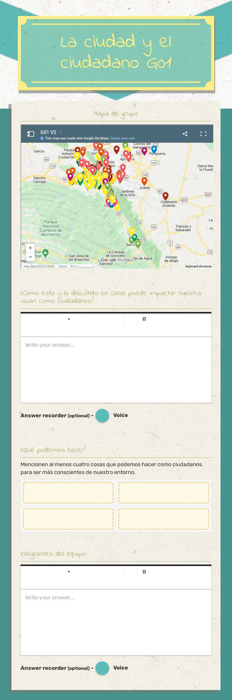 La ciudad y el ciudadano G01 worksheet preview image