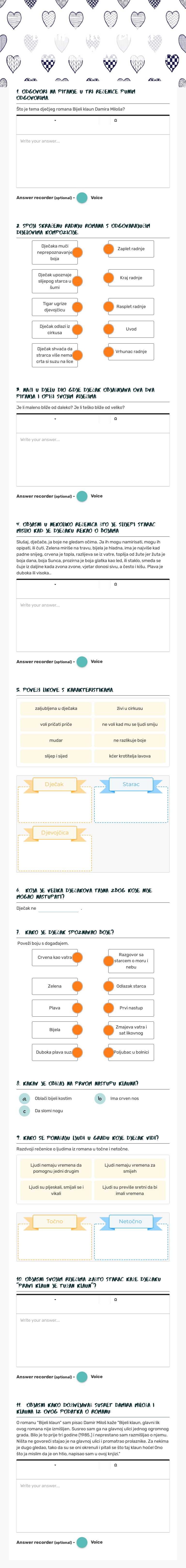 damir miloš: Bijeli klaun worksheet preview image