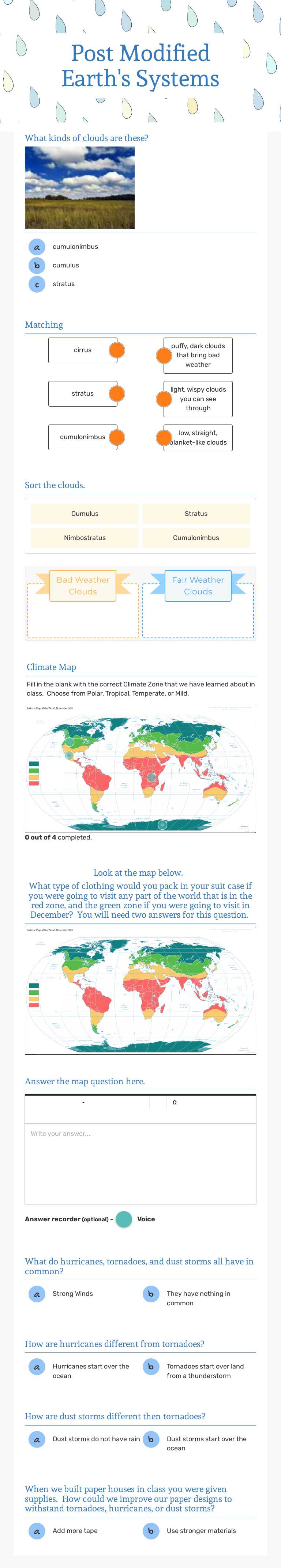Post Modified Earth's Systems worksheet preview image