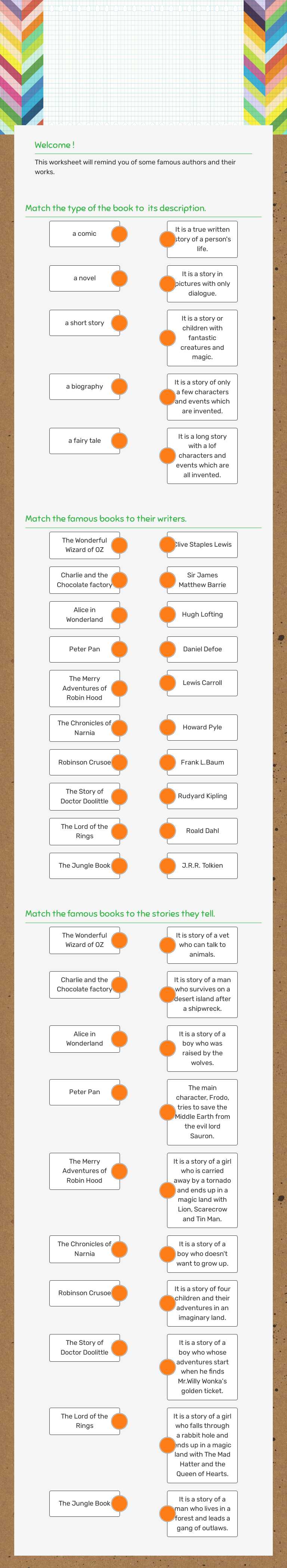 books and writers worksheet preview image