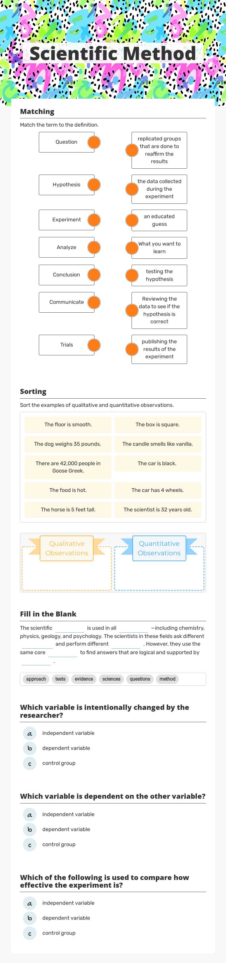 Scientific Method worksheet preview image