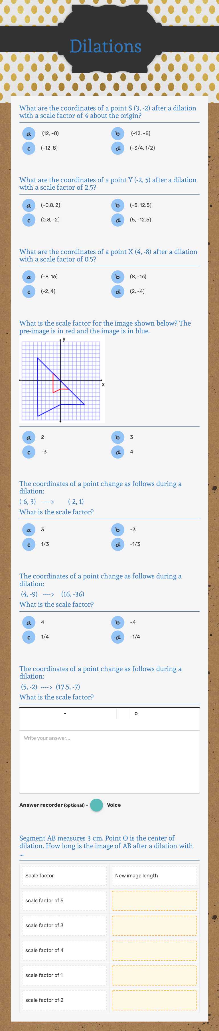 Master geometric dilations! Practice calculating coordinates and scale ...