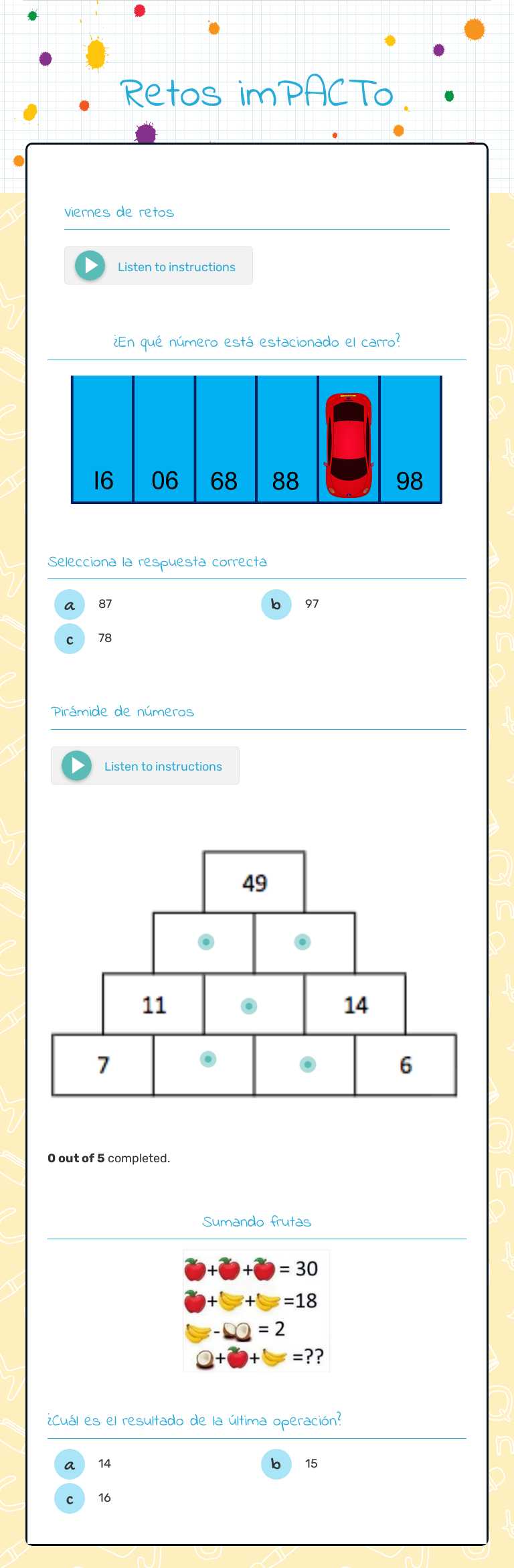 Retos imPACTo worksheet preview image