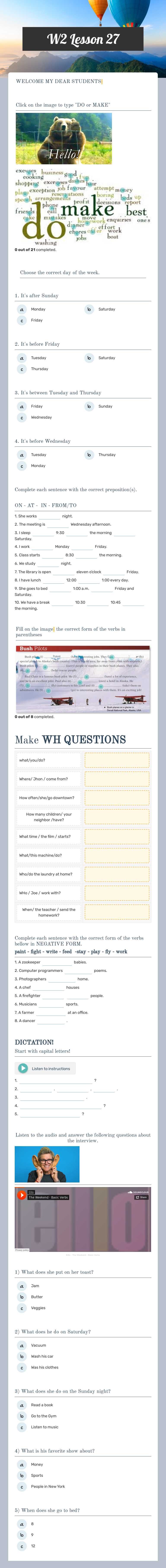 W2 Lesson 27 Other worksheet preview