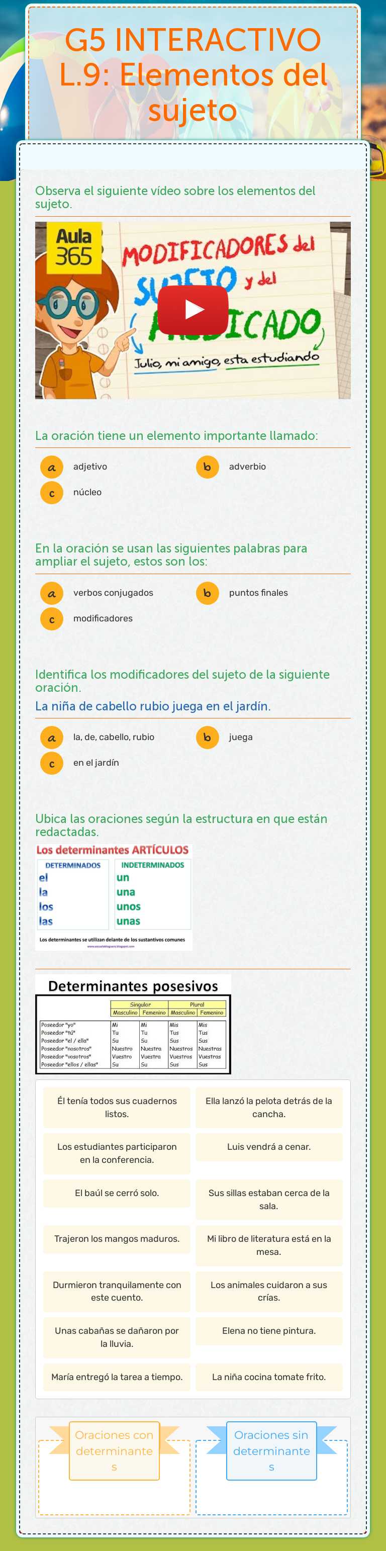 G5 INTERACTIVO L.9: Elementos del sujeto worksheet preview image
