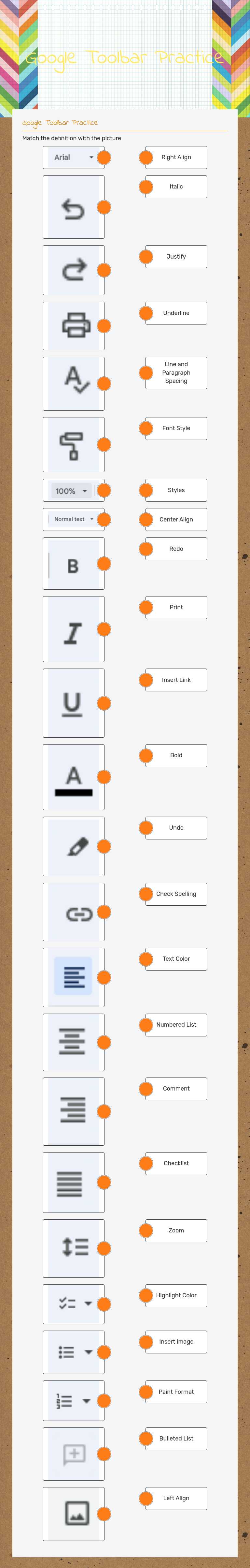 Google Toolbar Practice worksheet preview image