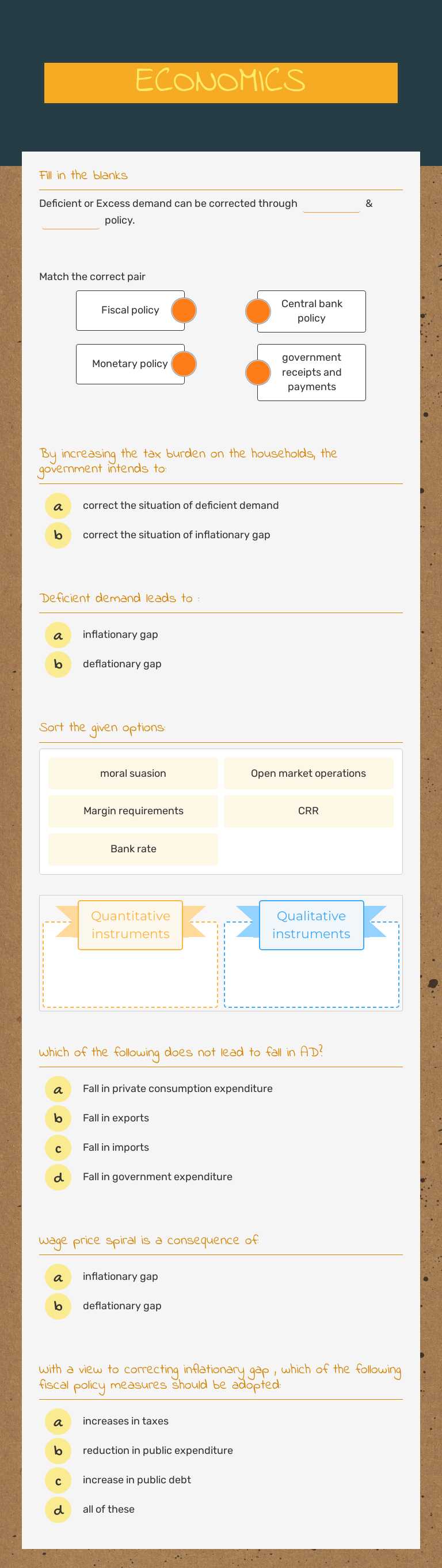 ECONOMICS worksheet preview image