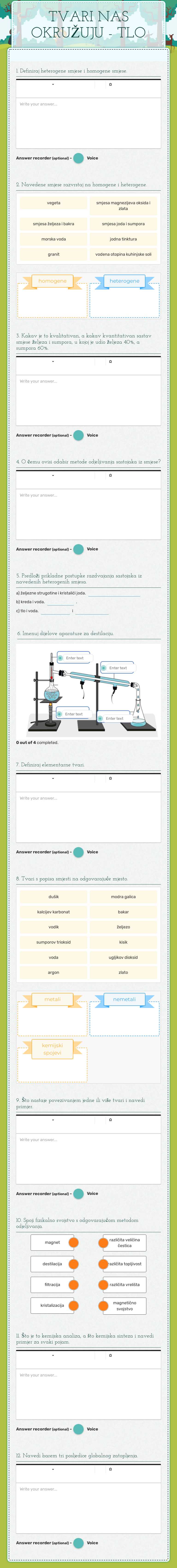 TVARI NAS OKRUŽUJU - TLO worksheet preview image