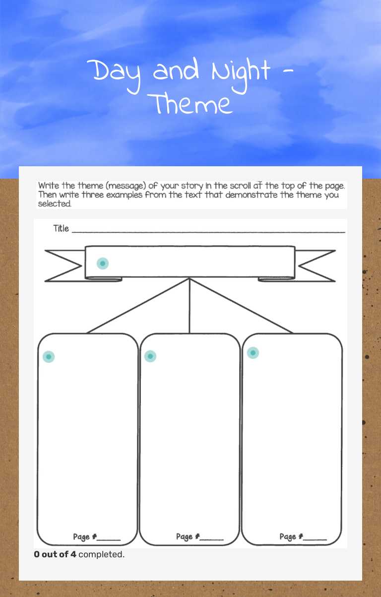 Day and Night - Theme Grade 6 worksheet preview