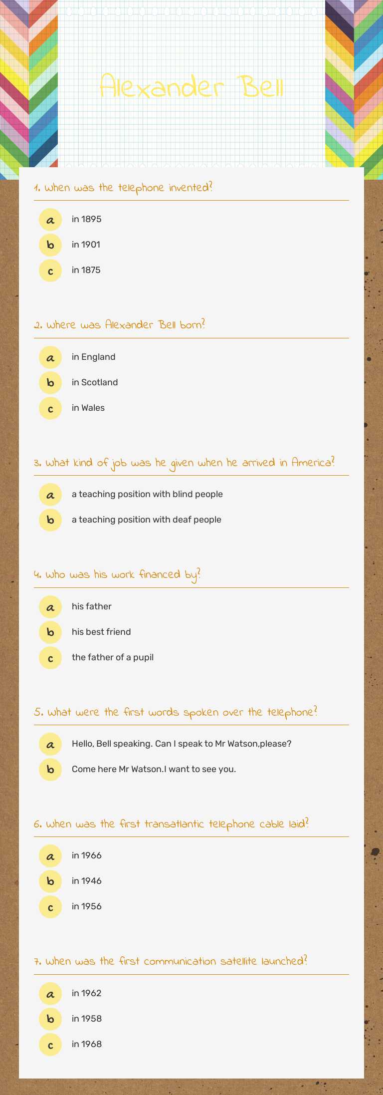 Alexander Bell worksheet preview image