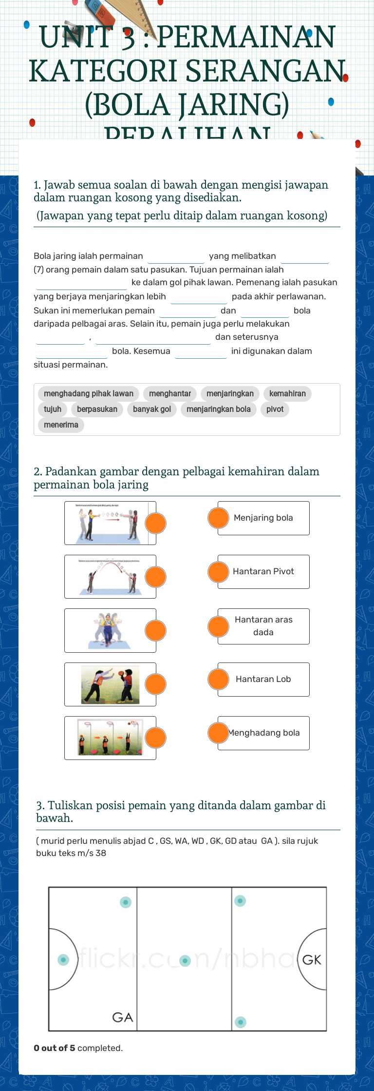 UNIT 3 : PERMAINAN KATEGORI SERANGAN
(BOLA JARING)
PERALIHAN worksheet preview image