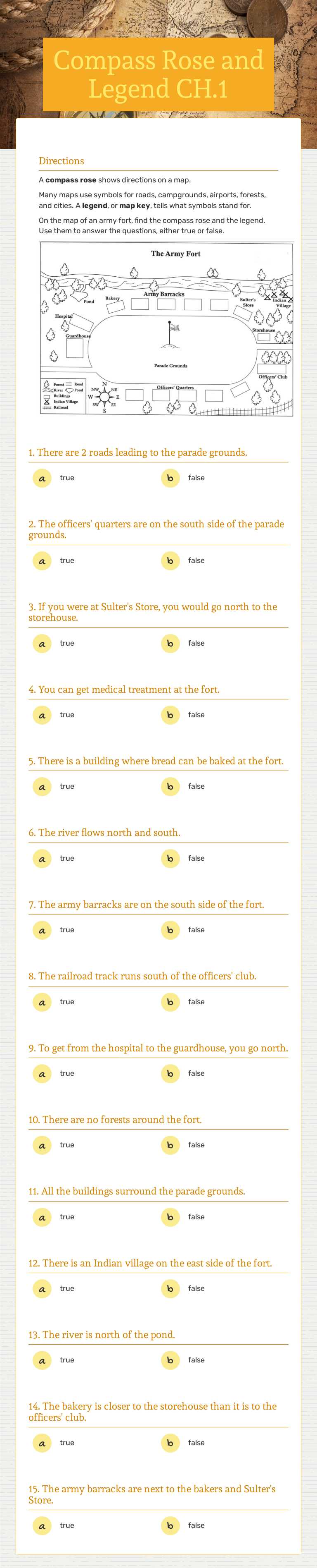 Compass Rose and Legend CH.1 worksheet preview image