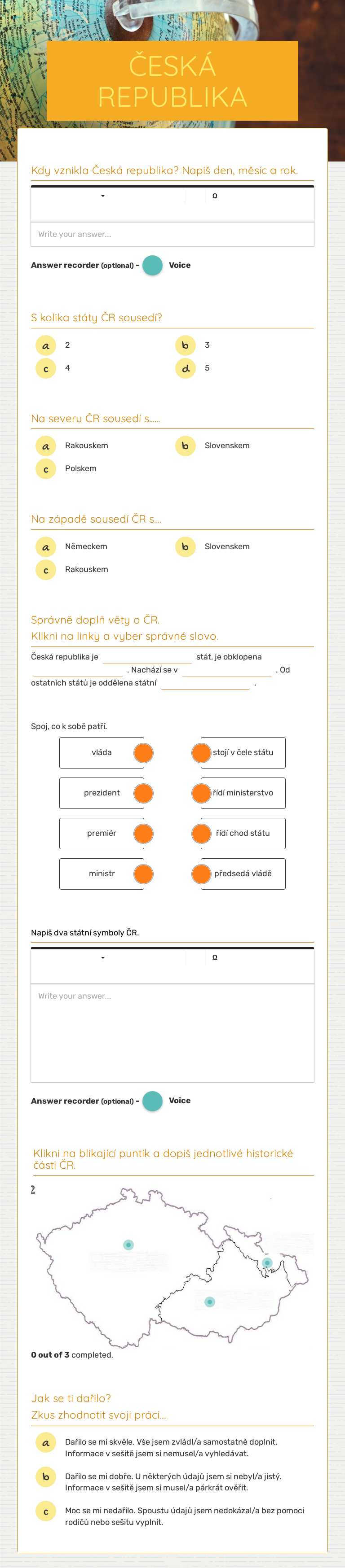 ČESKÁ REPUBLIKA Grade 4 worksheet preview