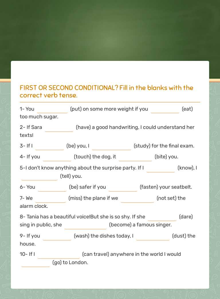 Grammar practice: Conditional sentences - Type 1 and 2 worksheet preview image