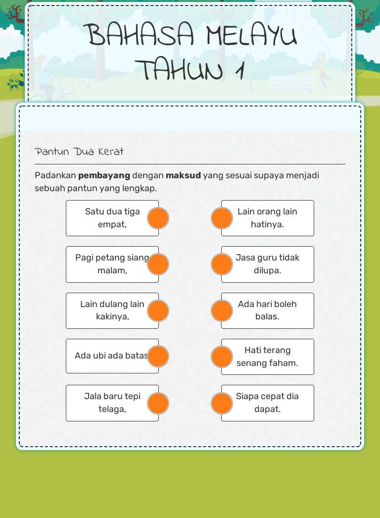BAHASA MELAYU TAHUN 1 worksheet preview image