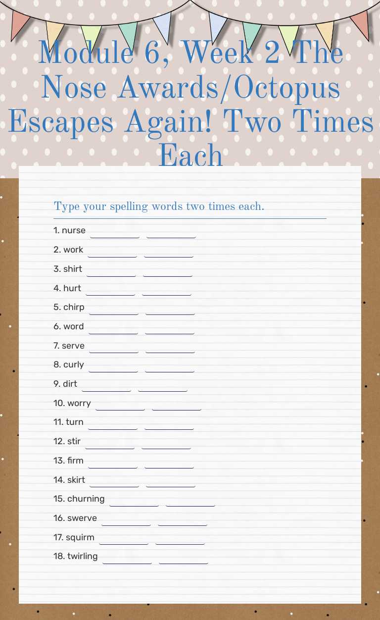 Module 6, Week 2 The Nose Awards/Octopus Escapes Again! Two Times Each Grade 3 worksheet preview