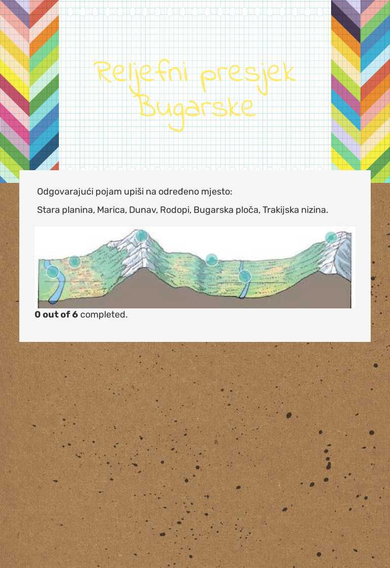 Reljefni presjek Bugarske worksheet preview image