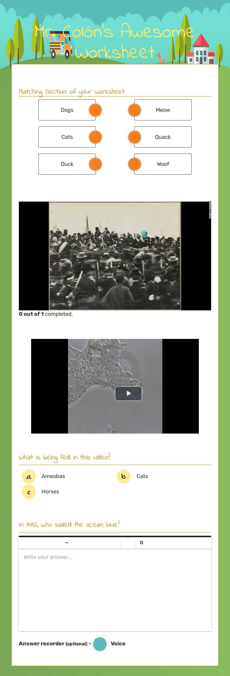 Mr. Colón's Awesome Worksheet worksheet preview image