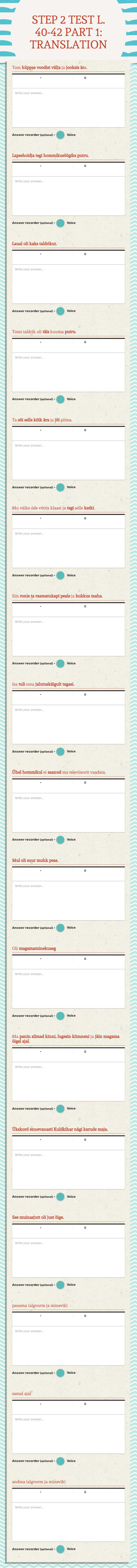 STEP 2 TEST L. 40-42 PART 1: TRANSLATION worksheet preview image