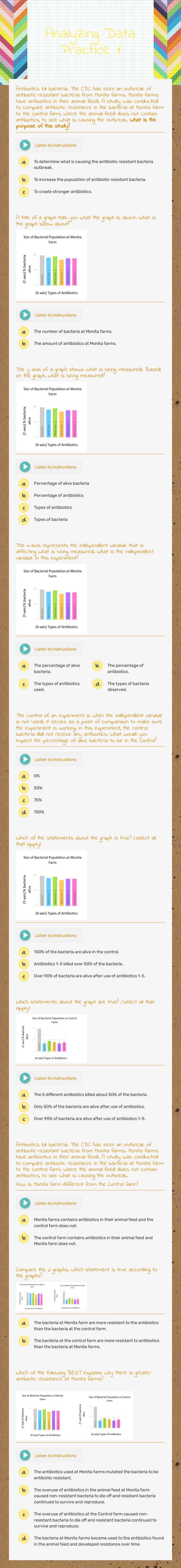 Analyzing Data Practice 1 worksheet preview image