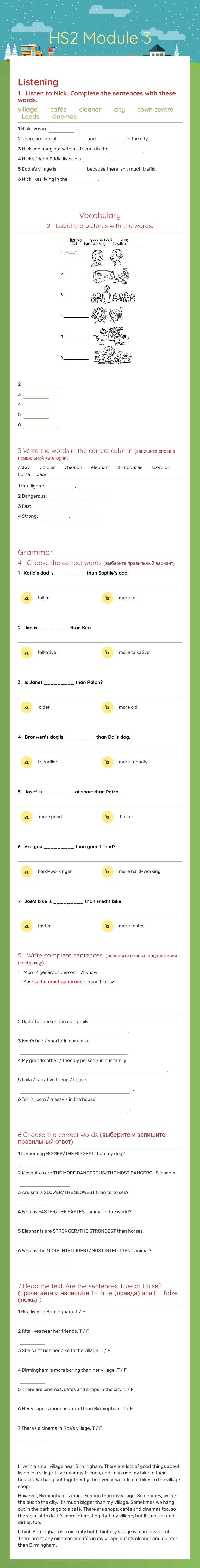 HS2 Module 3 Grade 4 worksheet preview