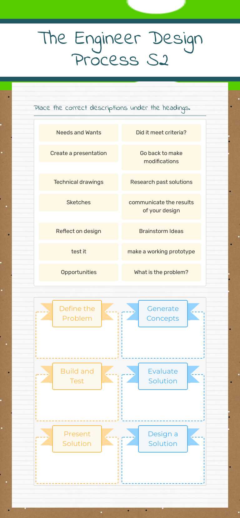 The Engineer Design Process S2 Grade 5 worksheet preview