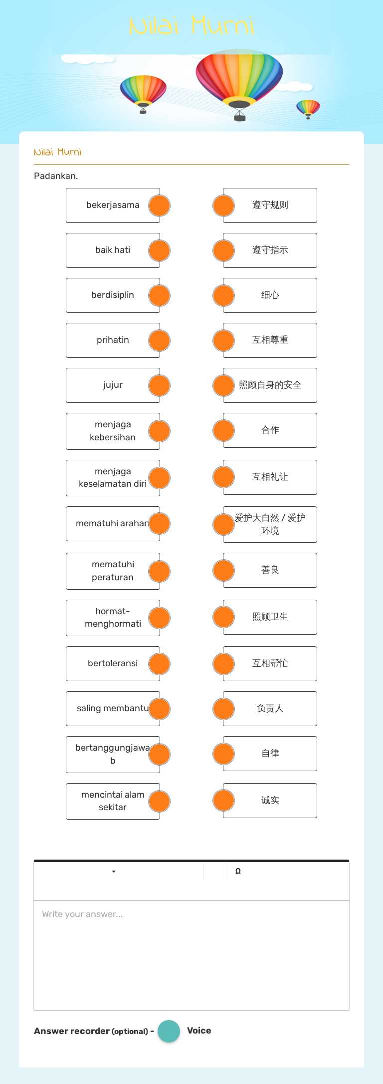 Nilai Murni Grade 3 worksheet preview