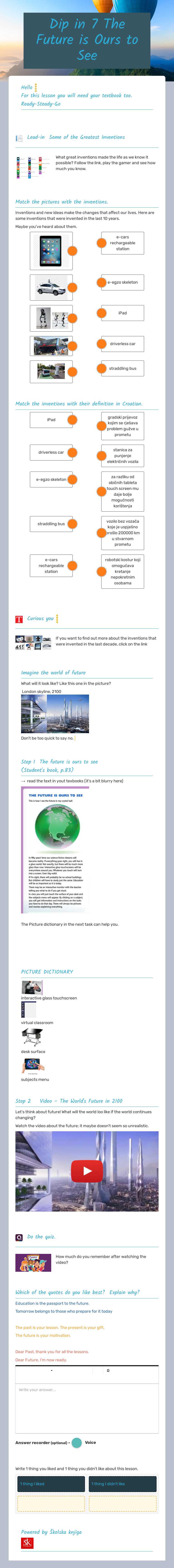 Dip in 7                      The Future is Ours to See worksheet preview image