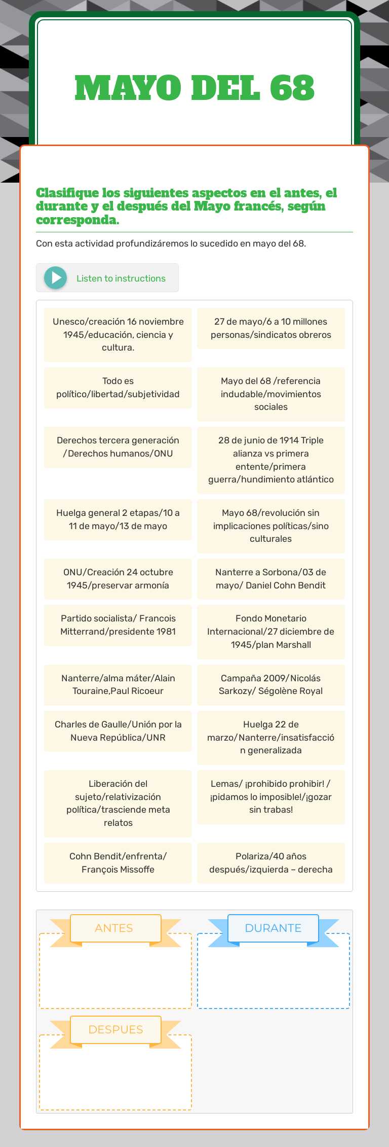 Mayo del 68 worksheet preview image