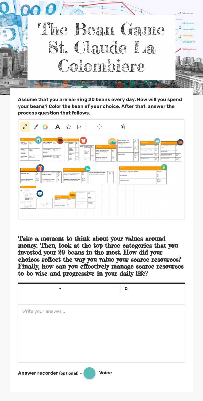 The Bean Game St. Claude La Colombiere worksheet preview image
