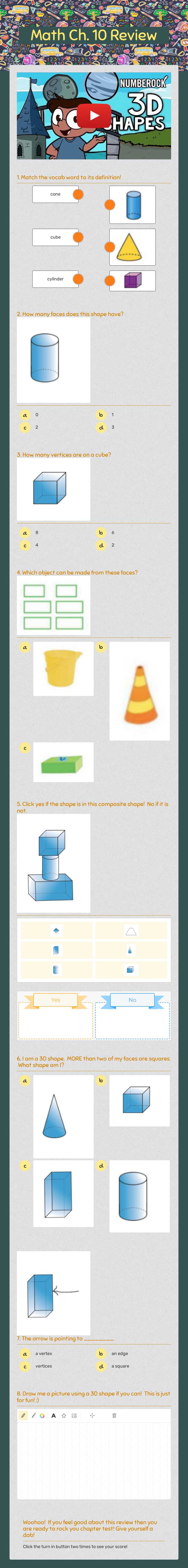 Math Ch. 10 Review Grade 1 worksheet preview