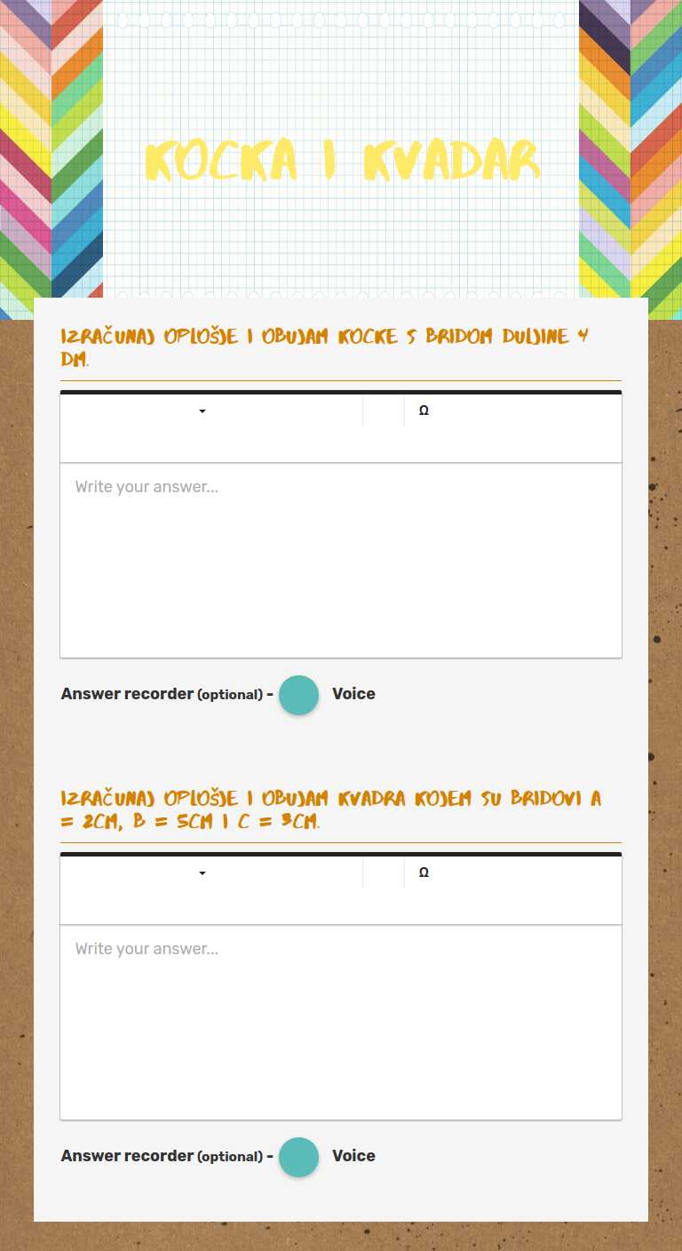 kocka i kvadar Grade 8 worksheet preview
