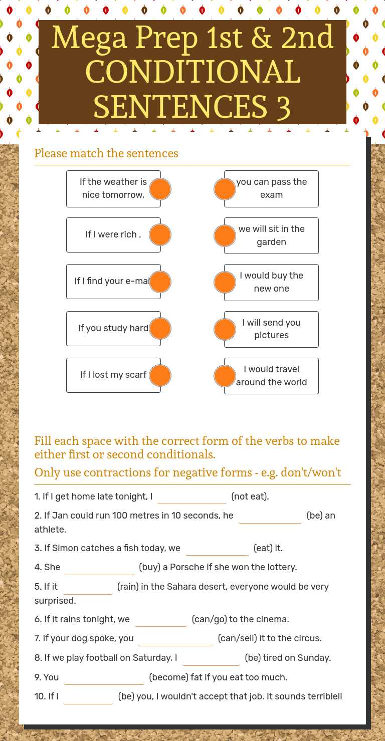 Mega Prep 1st & 2nd CONDITIONAL 3 worksheet preview image