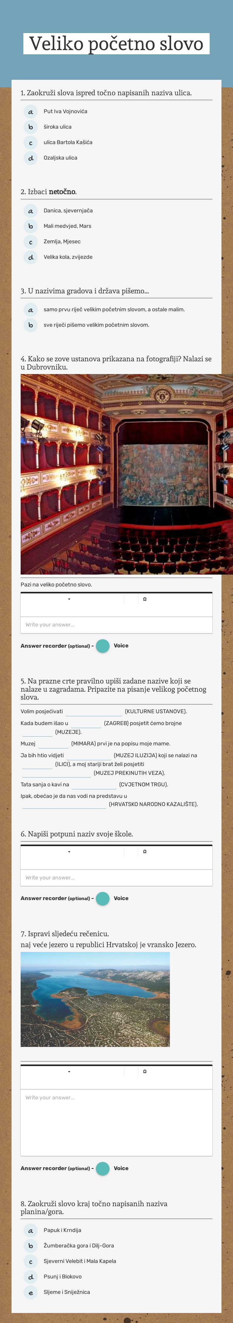 Veliko početno slovo worksheet preview image