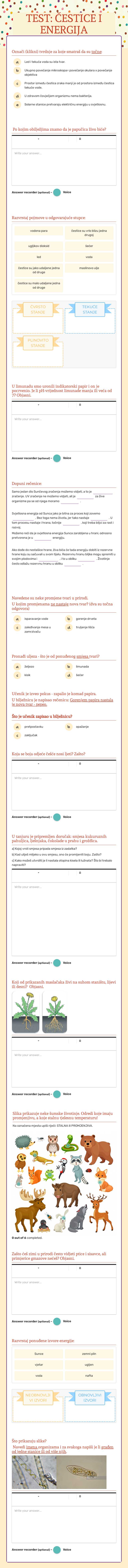 TEST: ČESTICE I ENERGIJA worksheet preview image